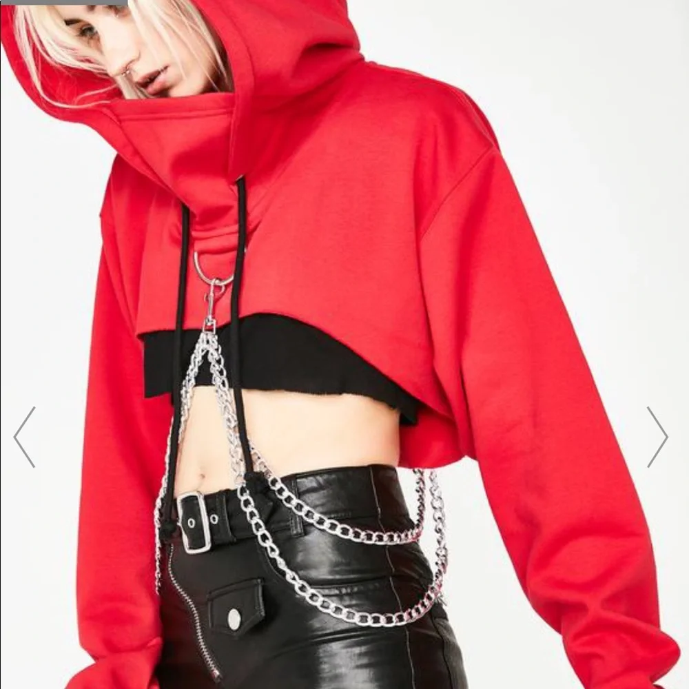 Chained and dangerous cropped hoodie